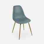 Lot de 4 chaises scandinaves - Lars -  pieds en métal couleur bois, fauteuils 1 place, gris Photo5