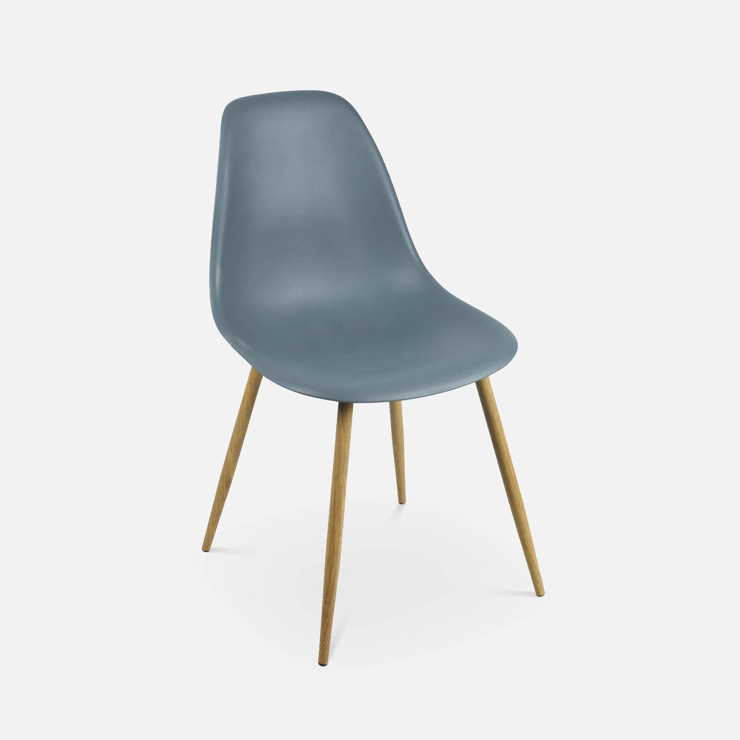 Lot de 4 chaises scandinaves - Lars -  pieds en métal couleur bois, fauteuils 1 place, gris Photo5