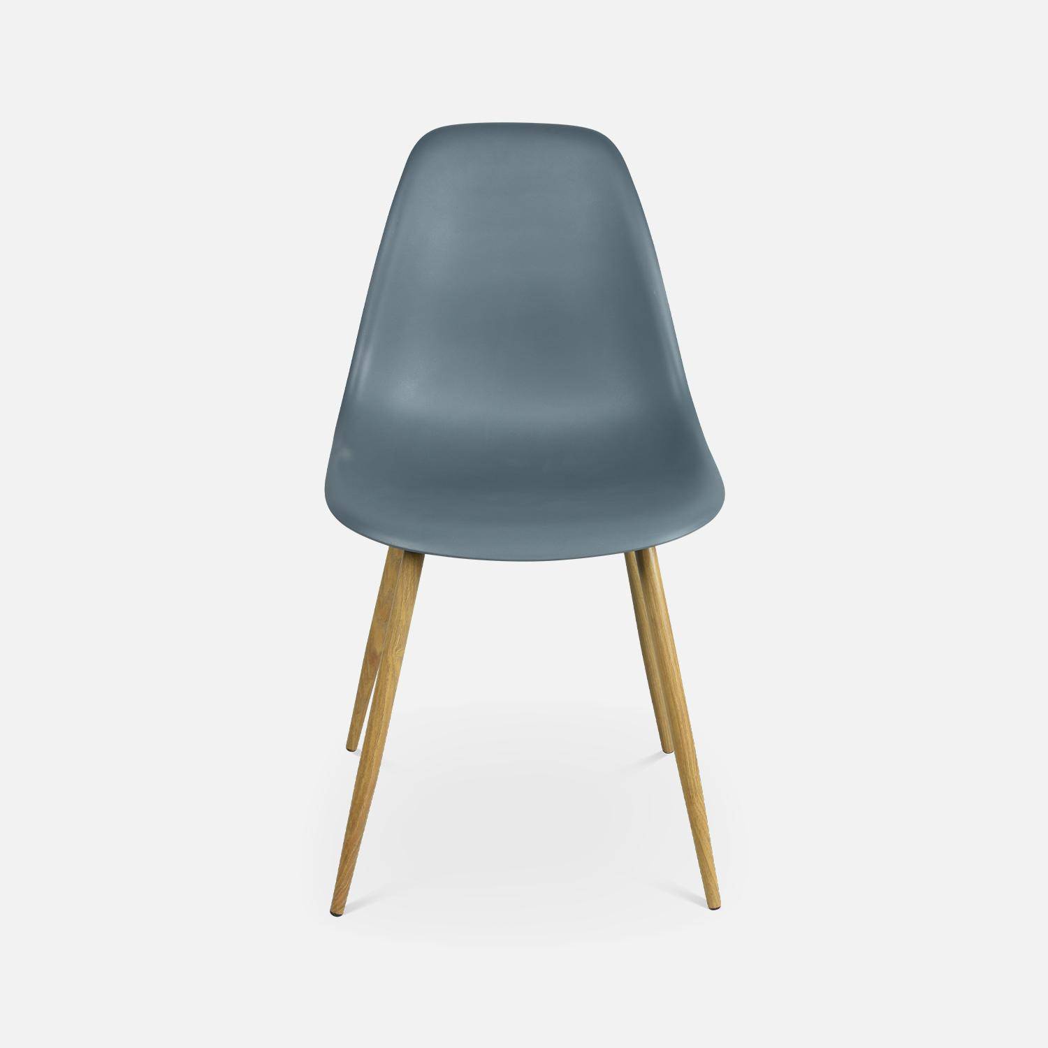 Juego de 4 sillas escandinavas - Lars - patas de metal color madera, sillas de una plaza, color gris,sweeek,Photo6
