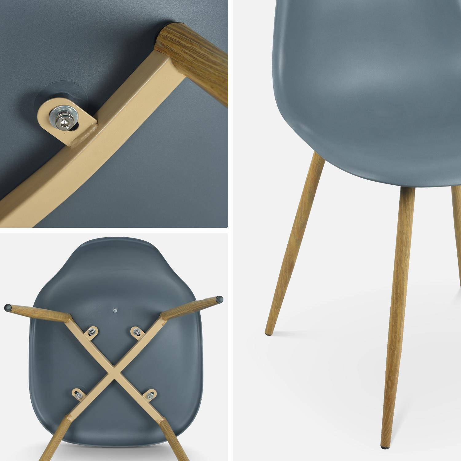 Lot de 4 chaises scandinaves - Lars -  pieds en métal couleur bois, fauteuils 1 place, gris Photo7