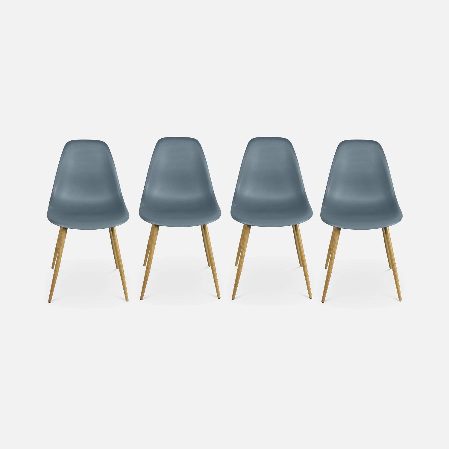 Juego de 4 sillas escandinavas - Lars - patas de metal color madera, sillas de una plaza, color gris,sweeek,Photo4