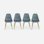 Lot de 4 chaises scandinaves - Lars -  pieds en métal couleur bois, fauteuils 1 place, gris Photo4