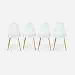 Lot de 4 chaises scandinaves - Lars -  pieds en métal couleur bois, fauteuils 1 place, blancs Photo4