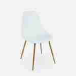 Lot de 4 chaises scandinaves - Lars -  pieds en métal couleur bois, fauteuils 1 place, blancs Photo5
