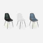 Lot de 4 chaises scandinaves - Lars -  pieds en métal couleur bois, fauteuils 1 place, blancs Photo8
