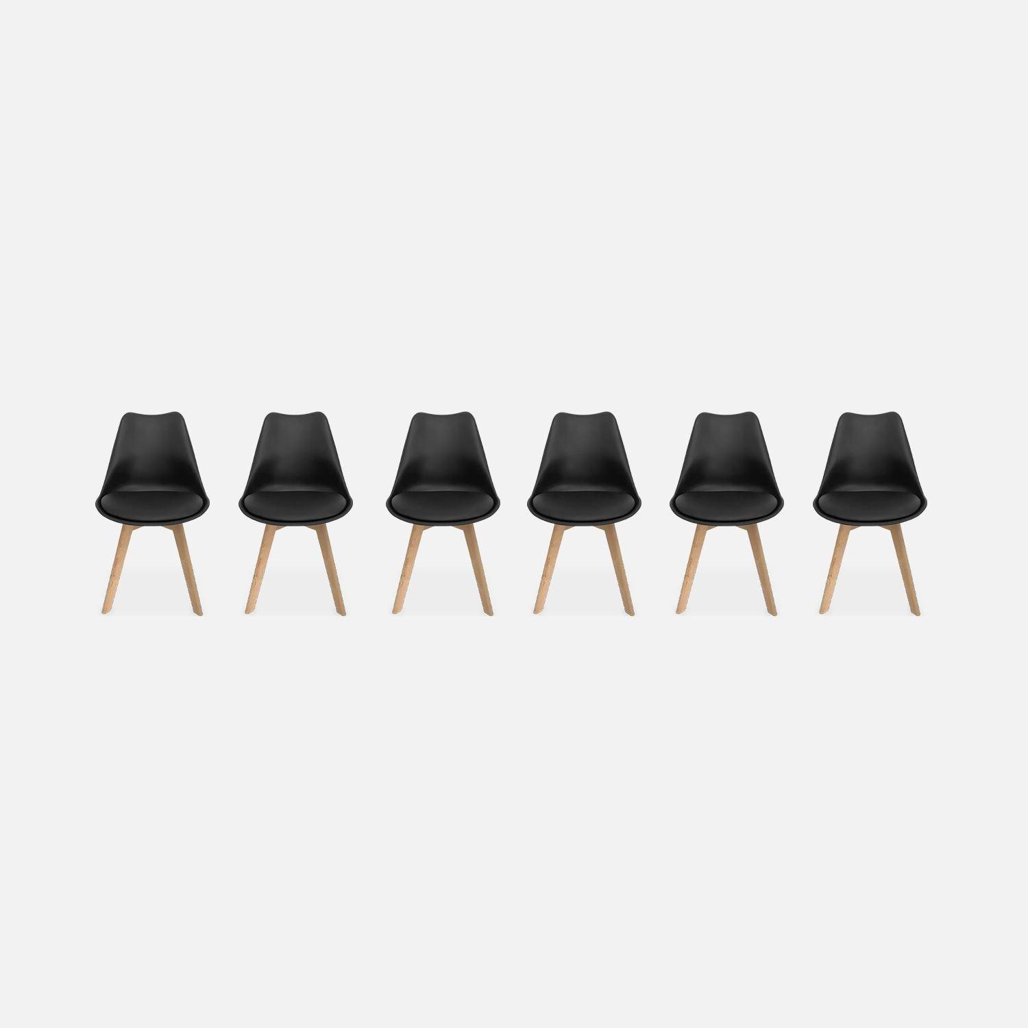 Set van 6 eetkamerstoelen, beukenhouten poten, Scandinavisch design Photo3