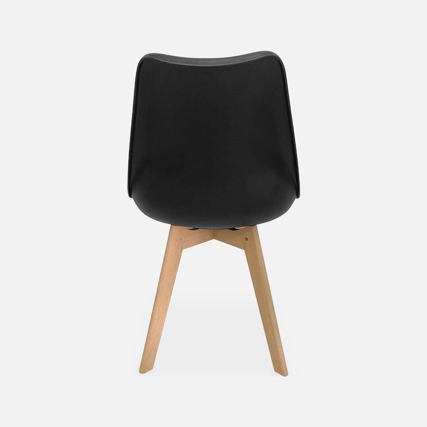 Juego de 6 sillas escandinavas, patas de madera de haya, monoplaza, negro Photo7