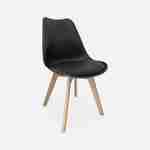 Set di 6 sedie scandinave, gambe in faggio, monoposto, nero Photo4