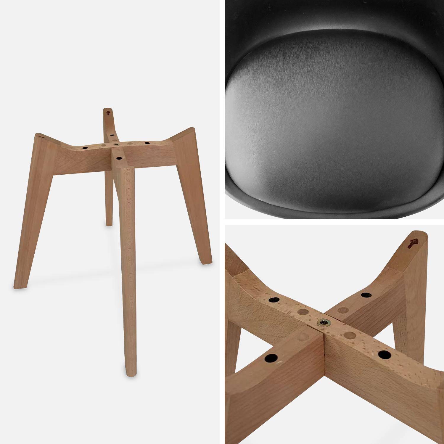Juego de 6 sillas escandinavas, patas de madera de haya, monoplaza, negro Photo8