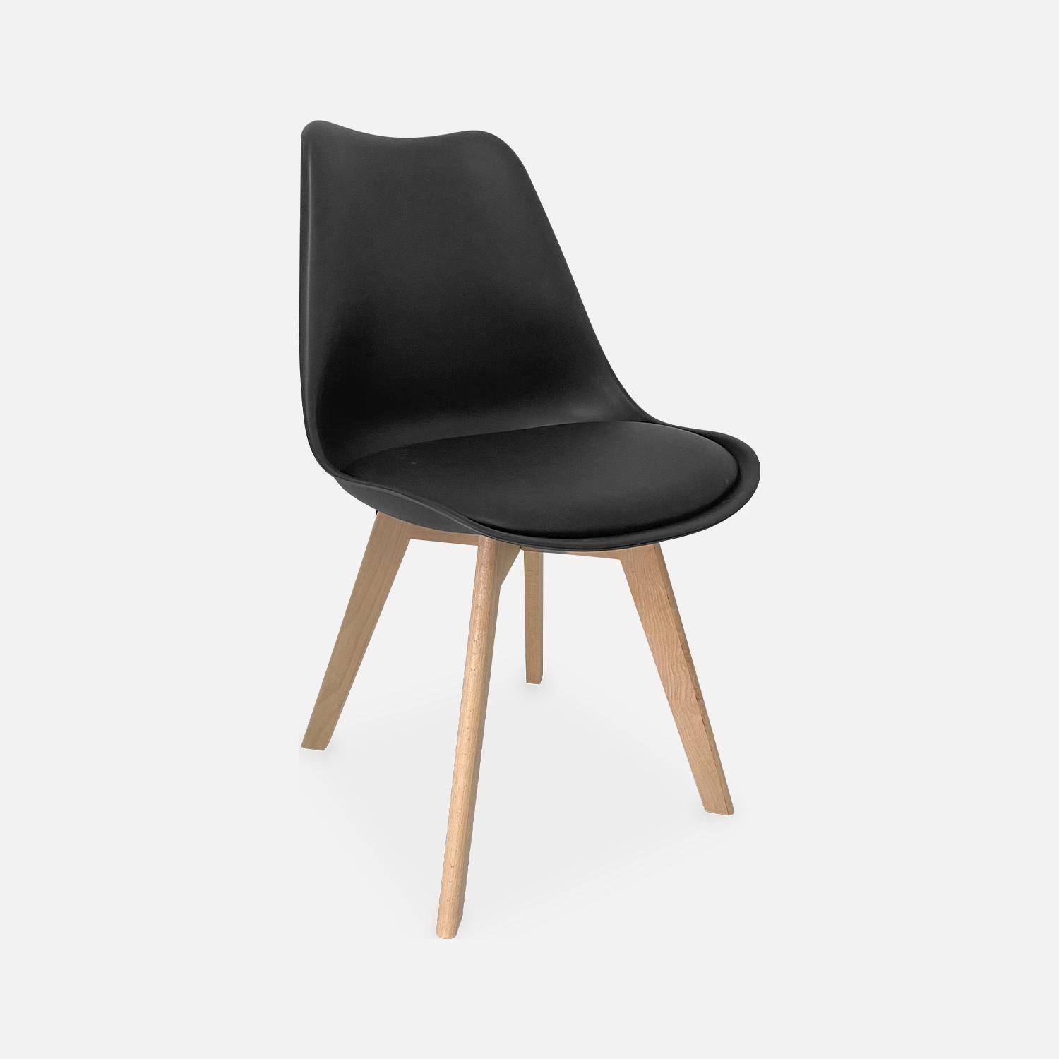 Set van 6 eetkamerstoelen, beukenhouten poten, Scandinavisch design Photo4