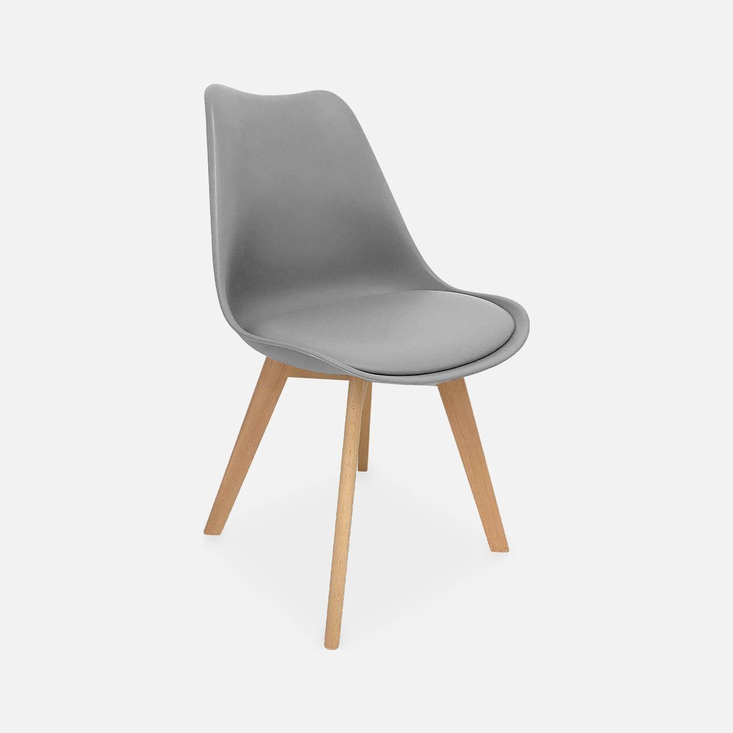 Set van 6 eetkamerstoelen, beukenhouten poten, Scandinavisch design Photo4