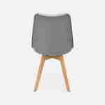 Set di 6 sedie scandinave, gambe in faggio, monoposto, grigio Photo6