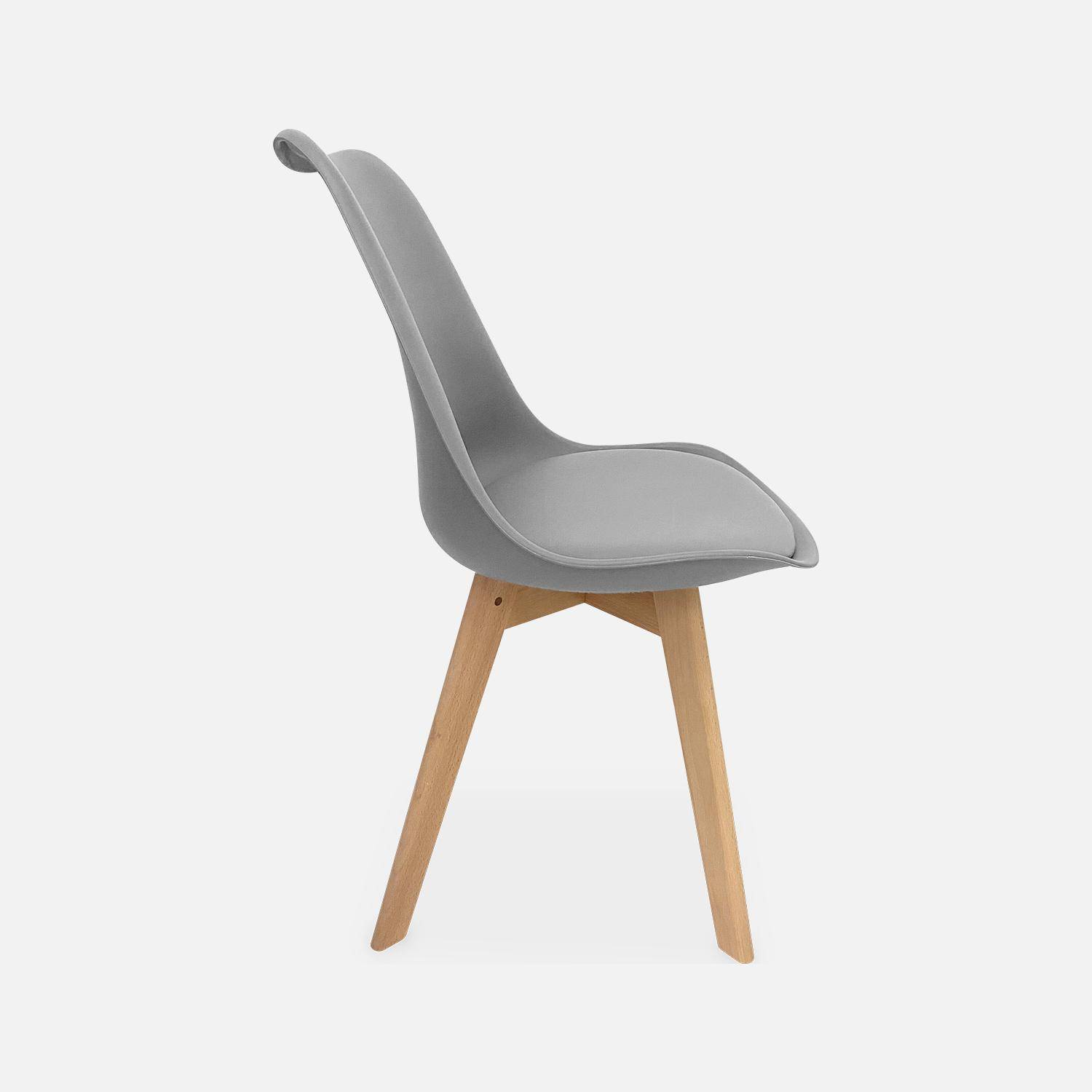 Conjunto de 6 cadeiras escandinavas, pernas em faia, 1 lugar, cinzento Photo5