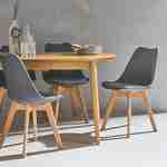 Lot de 6 chaises scandinaves, pieds bois de hêtre, chaises 1 place, gris Photo2