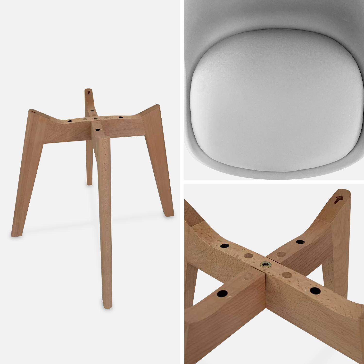 Set van 6 eetkamerstoelen, beukenhouten poten, Scandinavisch design Photo7