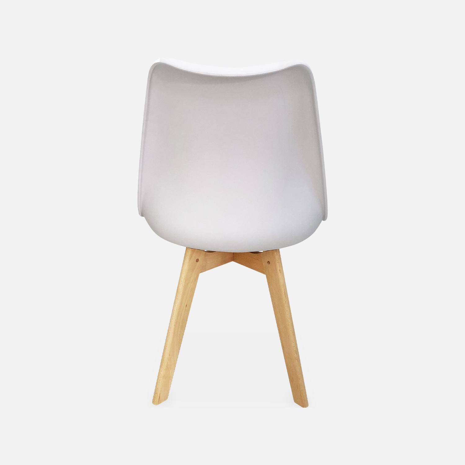 Conjunto de 6 cadeiras escandinavas, pernas em faia, cadeiras de 1 lugar, branco Photo7