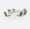 Salon de jardin table extensible - Orlando Taupe - Table en aluminium 150/210cm et 6 chaises en textilène | sweeek