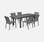 Table de jardin à rallonge Orlando gris foncé extensible 150/210cm 6 chaises, aluminium et textilène | sweeek