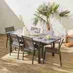 Ensemble Orlando 1 table de jardin et 6 chaises en aluminium et textilène Photo1