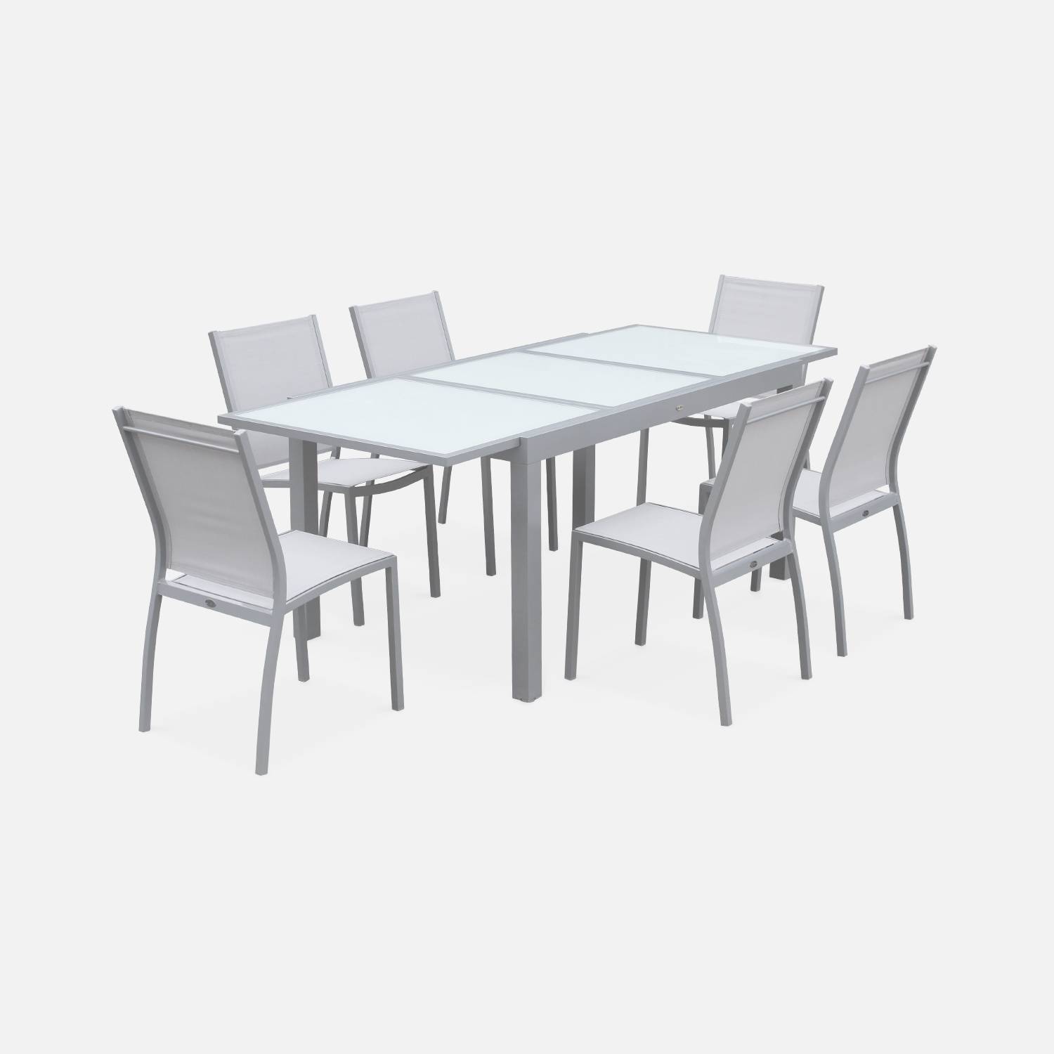 Set da pranzo da giardino alluminio allungabile 6 sedute fino 210cm | sweeek