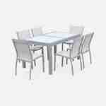 Ensemble Orlando 1 table de jardin et 6 chaises en aluminium et textilène Photo6