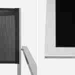 Gartengarnitur aus Aluminium und Textilene - Capua 180 cm - Grau, Schwarz - 8 Plätze - 1 großer rechteckiger Tisch, 8 stapelbare Sessel Photo7
