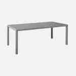 Gartengarnitur aus Aluminium und Textilene - Capua 180 cm - Grau, Schwarz - 8 Plätze - 1 großer rechteckiger Tisch, 8 stapelbare Sessel Photo5