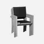 Gartengarnitur aus Aluminium und Textilene - Capua 180 cm - Grau, Schwarz - 8 Plätze - 1 großer rechteckiger Tisch, 8 stapelbare Sessel Photo6
