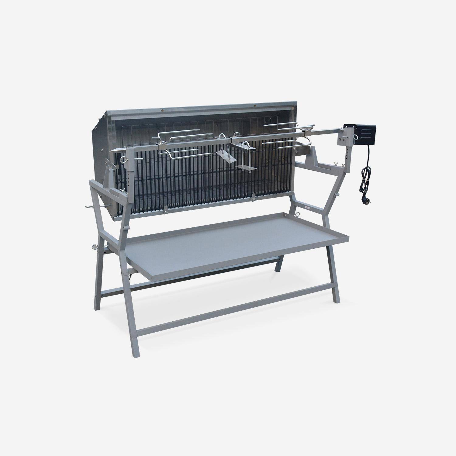 Girarrosto elettrico inclinabile -  Mathurin Inox - Girarrosto, barbecue a carbone con motore per grigliate, cene Photo3