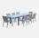 Salon de jardin table extensible - Philadelphie Gris clair - Table en aluminium 200/300cm, 8 fauteuils en textilène