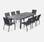 Set da giardino alluminio tavolo allungabile, 175x245cm, 8 sedute