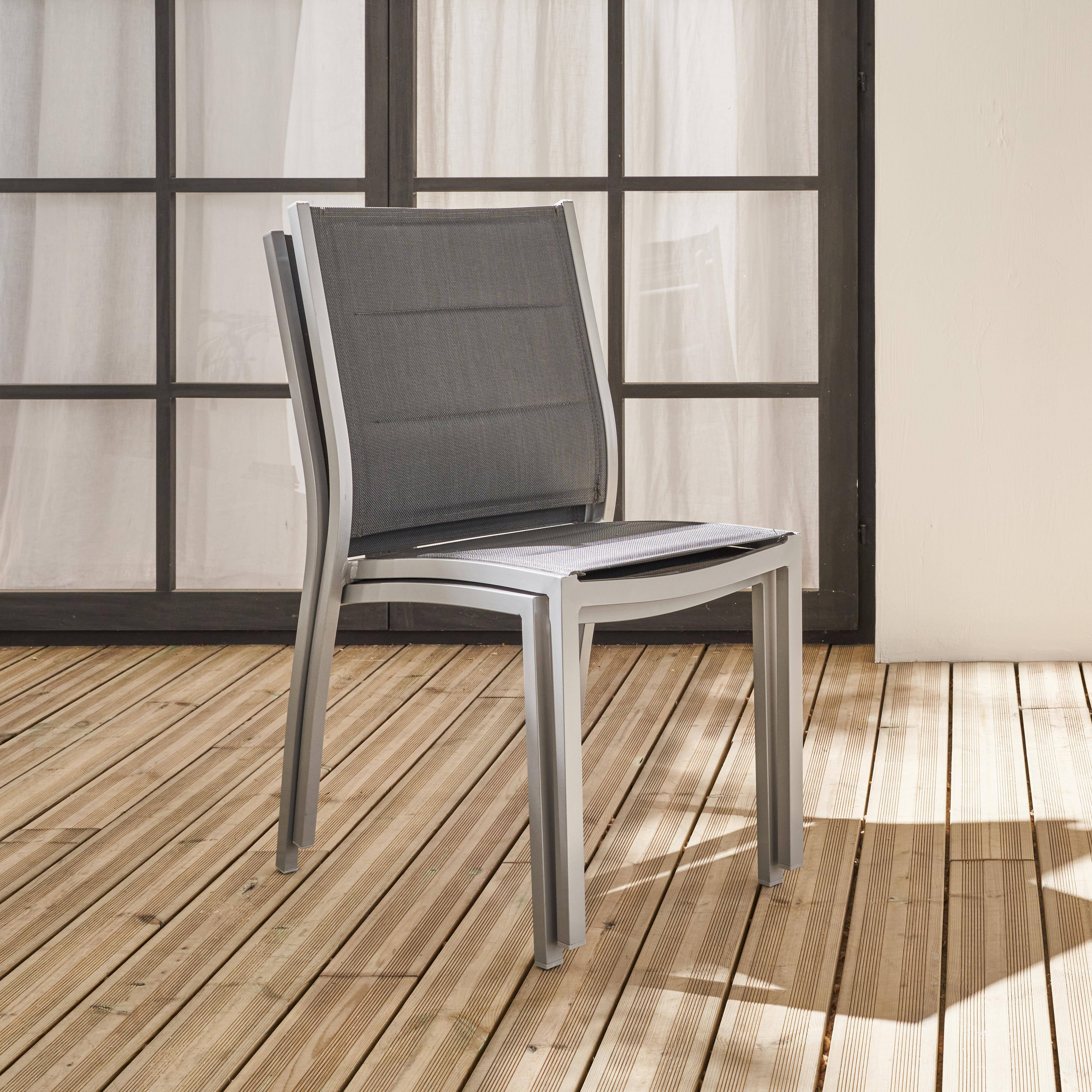 Coppia di sedie Chicago/Odenton in alluminio e textilene colore grigio scuro Photo2