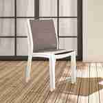 Set of 2 stackable chairs - Chicago - White aluminium and Beige-Brown textilene Photo2