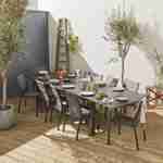 Tavolo da giardino con tavolo allungabile - modello: Odenton, colore: Antracite/Grigio scuro - Grande tavolo in alluminio, dimensioni: 235/335cm con prolunga e 10 sedute in textilene Photo2