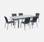 Ausziehbarer Tisch Gartengarnitur - Chicago 210 Grau - Aluminiumtisch 150/210 cm mit Verlängerung und 6 Sitzen aus Textilene | sweeek