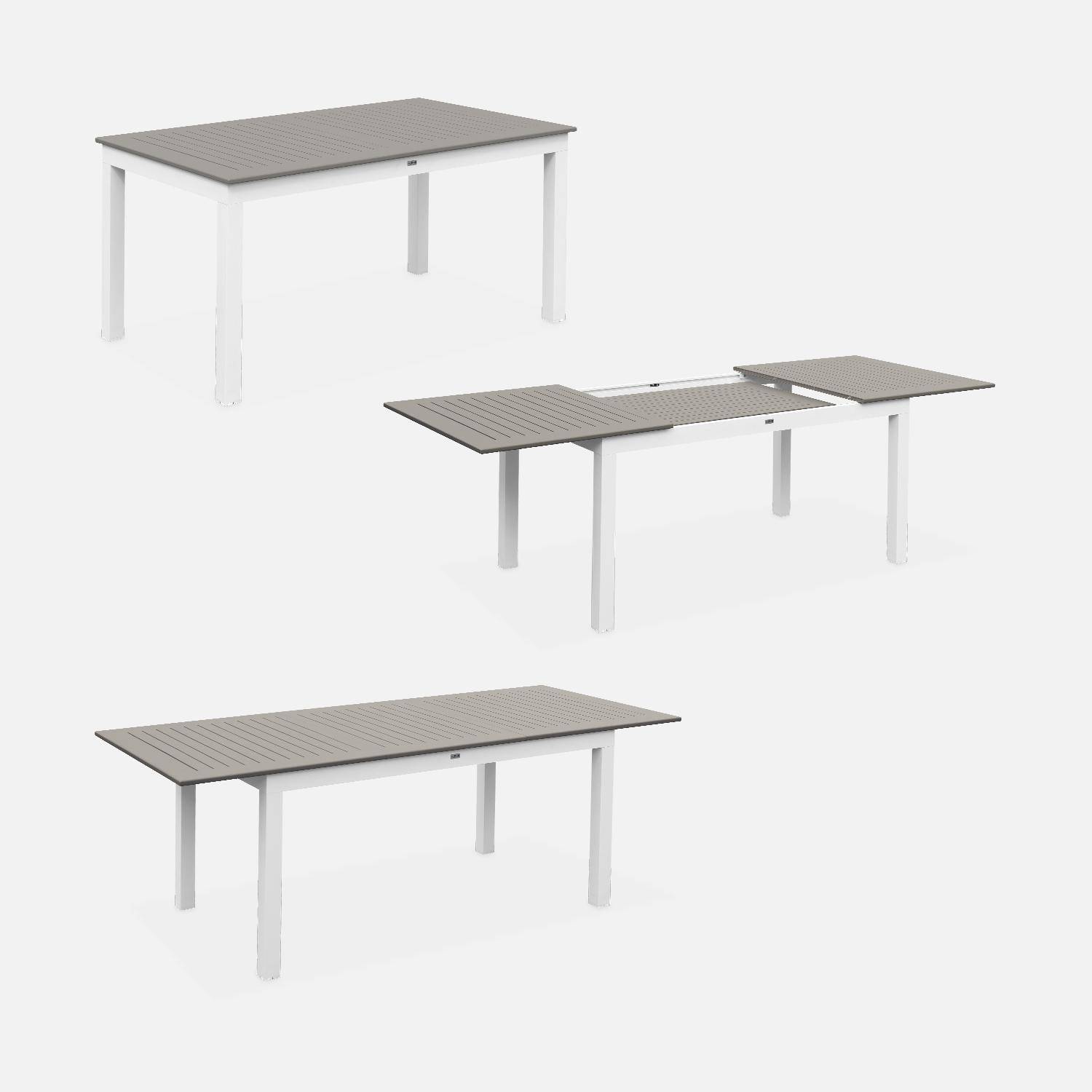 Set da giardino con tavolo allungabile - modello: Chicago 210, colore: Talpa - Tavolo in alluminio, dimensioni: 150/210cm con prolunga e 6 sedute in textilene,sweeek,Photo5