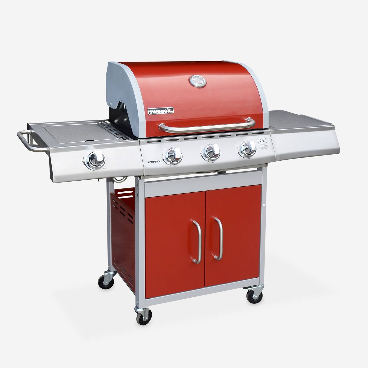 Richelieu barbecue au gaz 3 brûleurs + 1 feu-  Connecteur gaz G1/2 inclus | sweeek