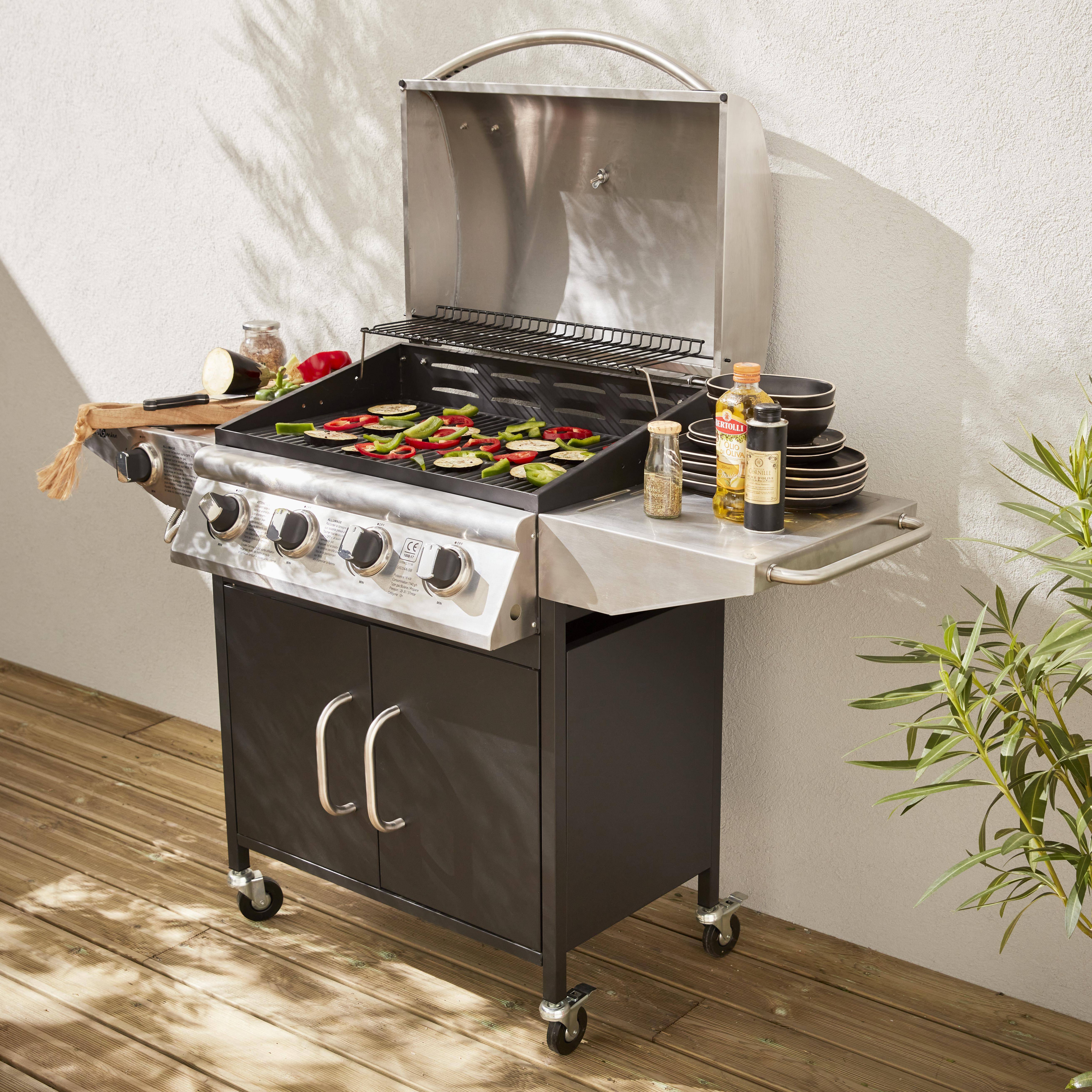 Barbecue a gas modello Albert | Barbecue 4 bruciatori + 1 bruciatore laterale Inox Photo1