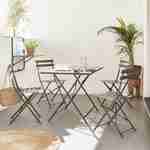 Tavolo da giardino, bar bistrot, pieghevole - modello: Emilia, rettangolare, colore: Antracite - Tavolo, dimensioni: 110x70cm, con quattro sedie pieghevoli, acciaio termolaccato Photo1