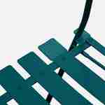 Salon de jardin bistrot pliable - Emilia rectangulaire bleu canard - Table rectangulaire 110x70cm avec quatre chaises pliantes, acier thermolaqué Photo4