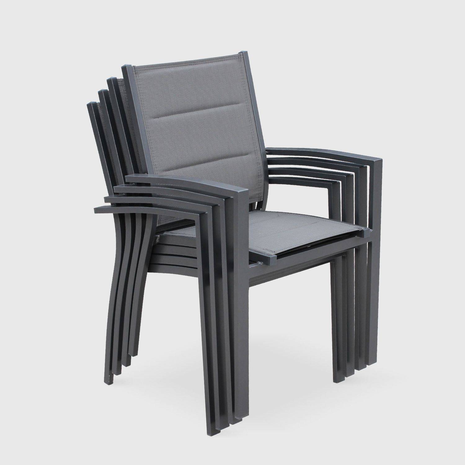 Conjunto de jardín aluminio mesa extensible y 8 sillas GLINDERY