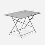 Emilia - Bistro set van rechthoekige tafel en 4 inklapbare stoelen - Staal met poedercoating - Mat Photo2