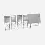 Emilia - Bistro set van rechthoekige tafel en 4 inklapbare stoelen - Staal met poedercoating - Mat Photo6