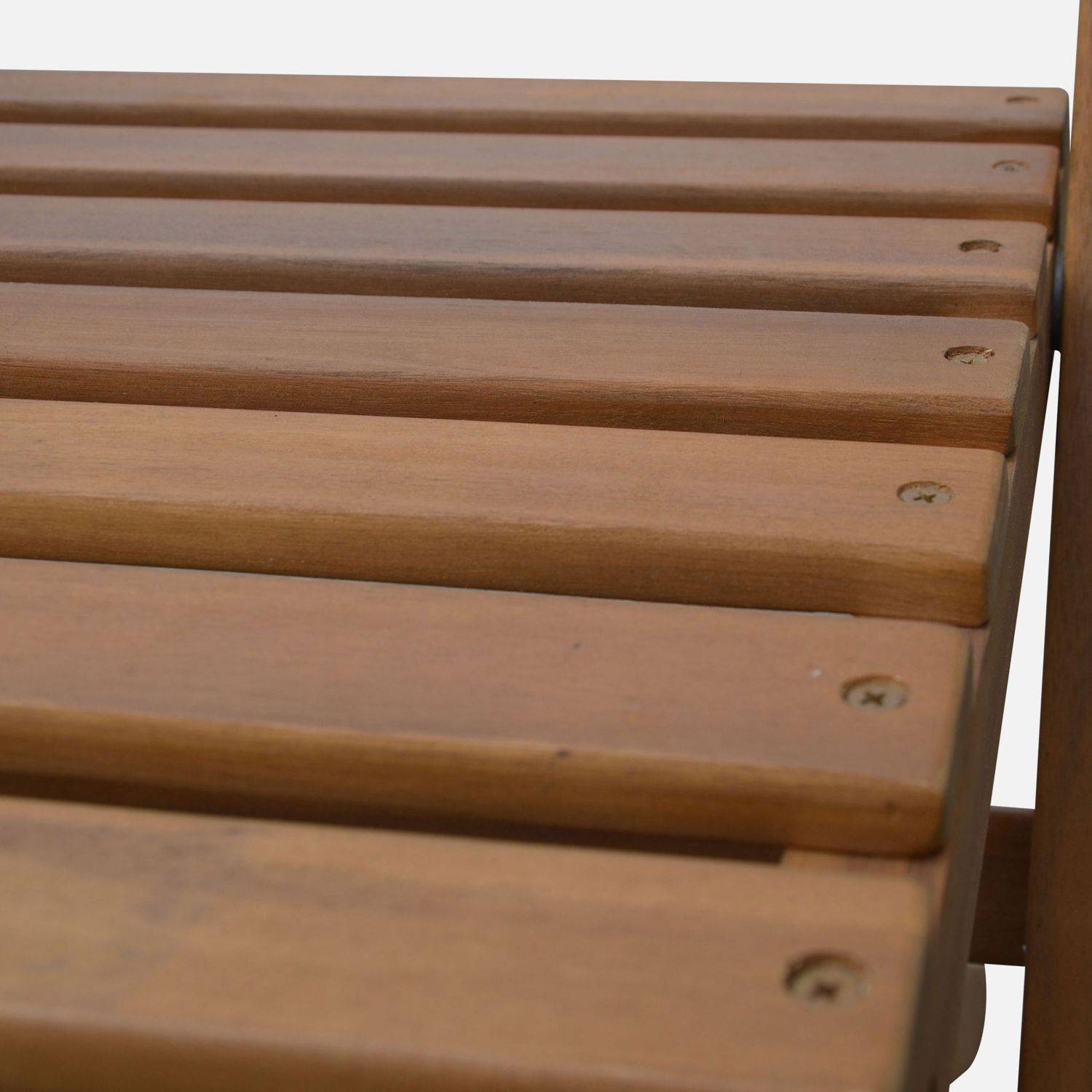Mesa de jardim de madeira 120x70cm - Madrid - Mesa de bistrô dobrável Acacia com 4 cadeiras dobráveis Photo6