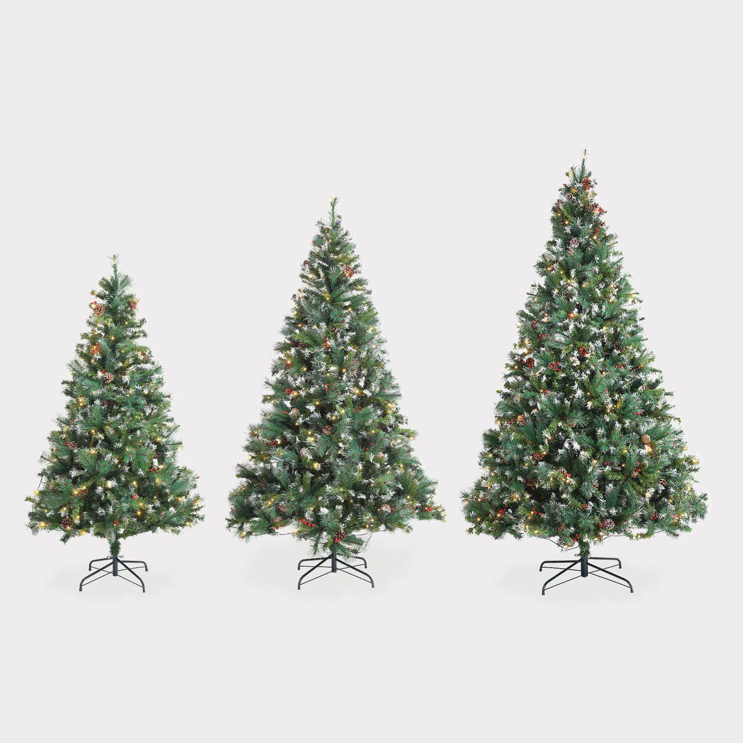 Árvore de Natal artificial de luxo de 210 cm com guirlanda de luzes, decorações e suporte incluídos Photo4