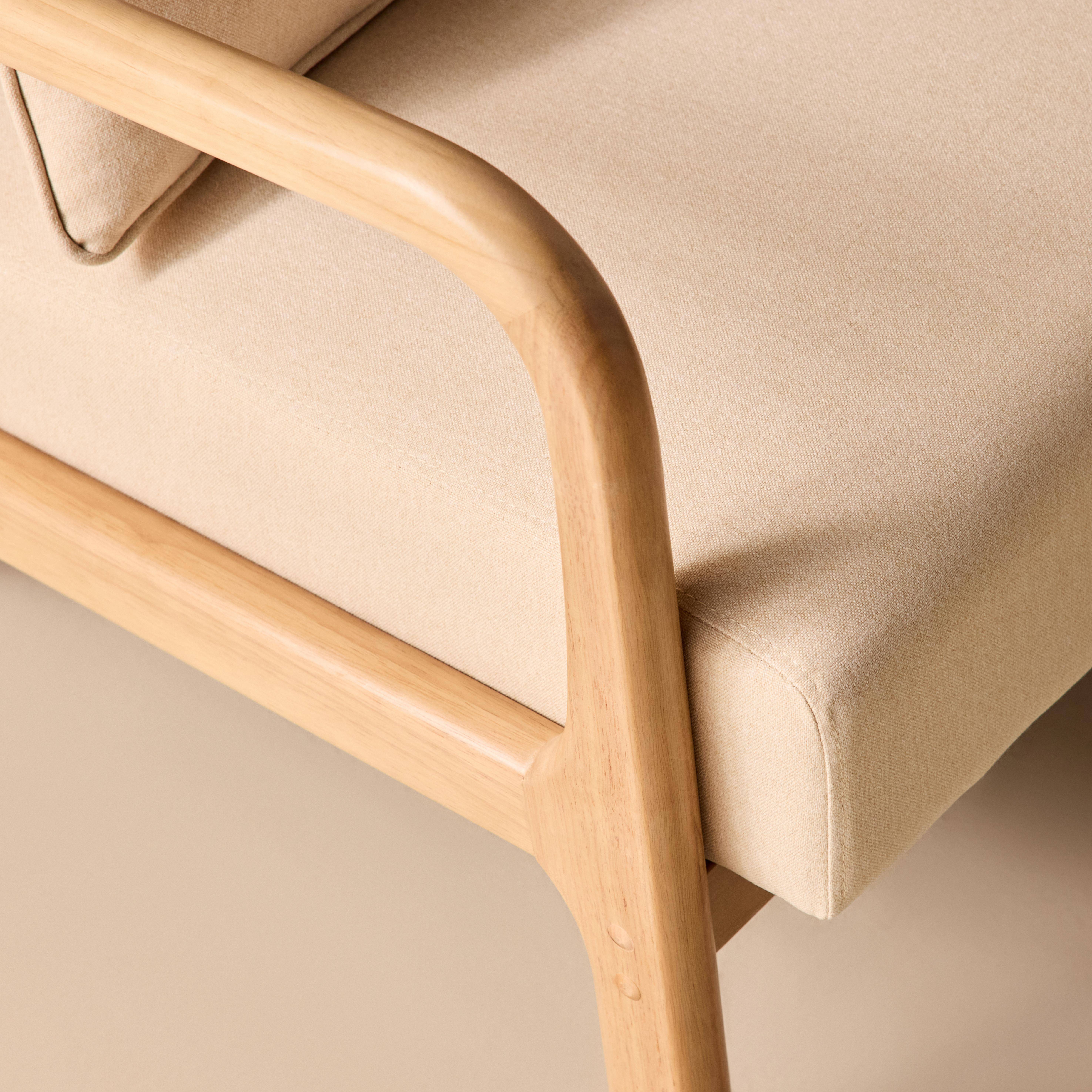 Poltrona scandinava in legno e tessuto con braccioli Beige - 65x80x79 cm,sweeek,Photo3