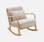 Cadeira de baloiço de design em tecido bege e madeira - Lorens Rocking | sweeek