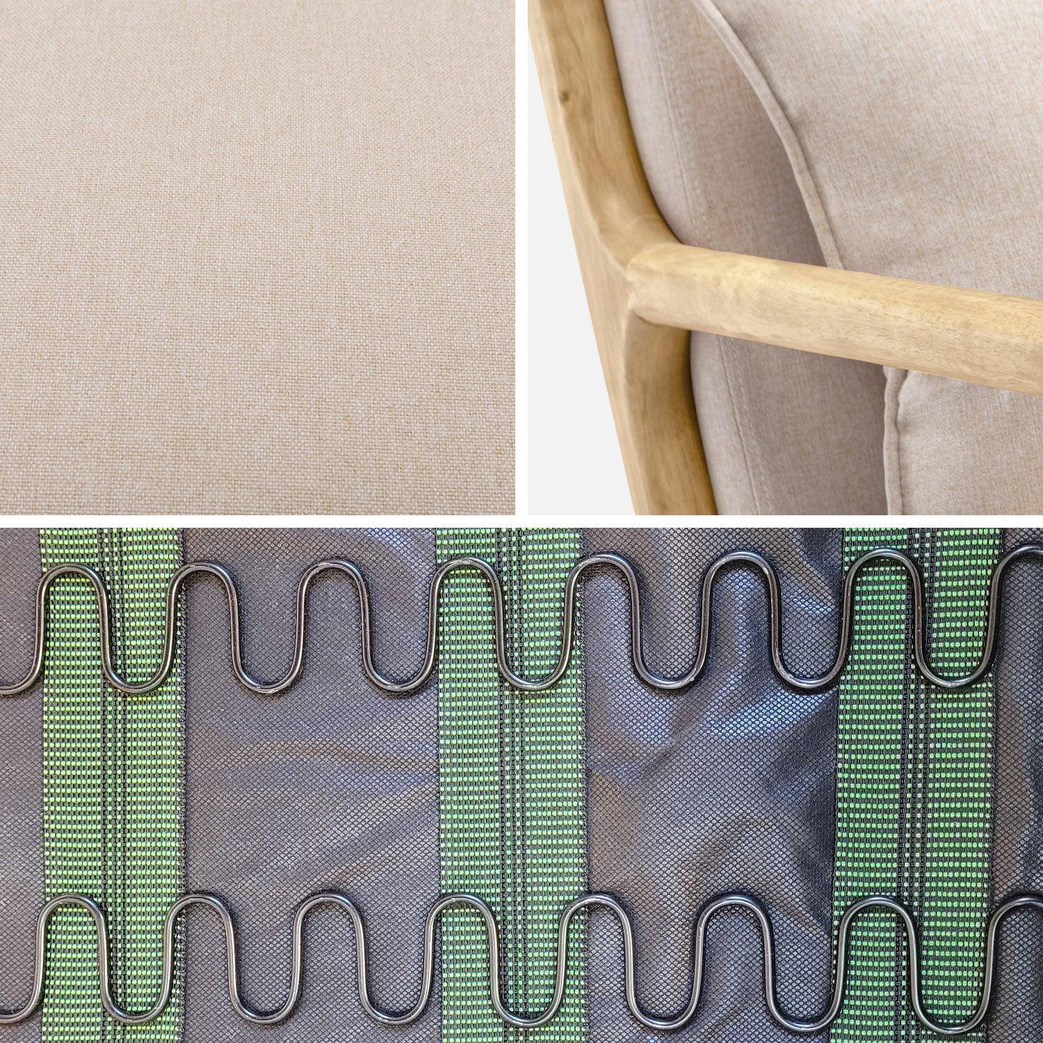 Sedia a dondolo di design in legno e tessuto, 1 posto, sedia a dondolo scandinava, beige Photo6