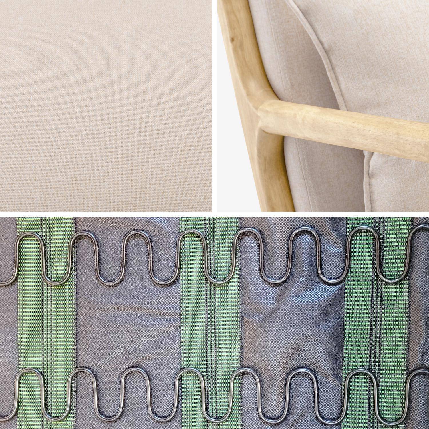 Fauteuil à bascule design en bois et tissu, 1 place, rocking chair scandinave, beige Photo6