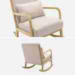 Fauteuil à bascule design en bois et tissu, 1 place, rocking chair scandinave, beige Photo5